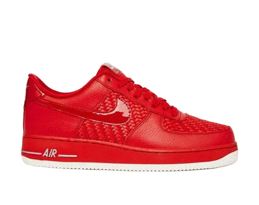 Nike Air Force 1 07 LV8 Triple Gym Red White PATENT Leather Carbon Fiber Sz