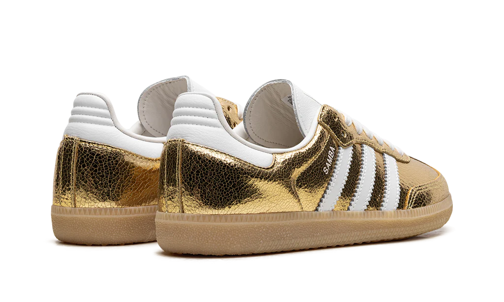 Adidas Samba OG Gold Metallic Cracked Leather
