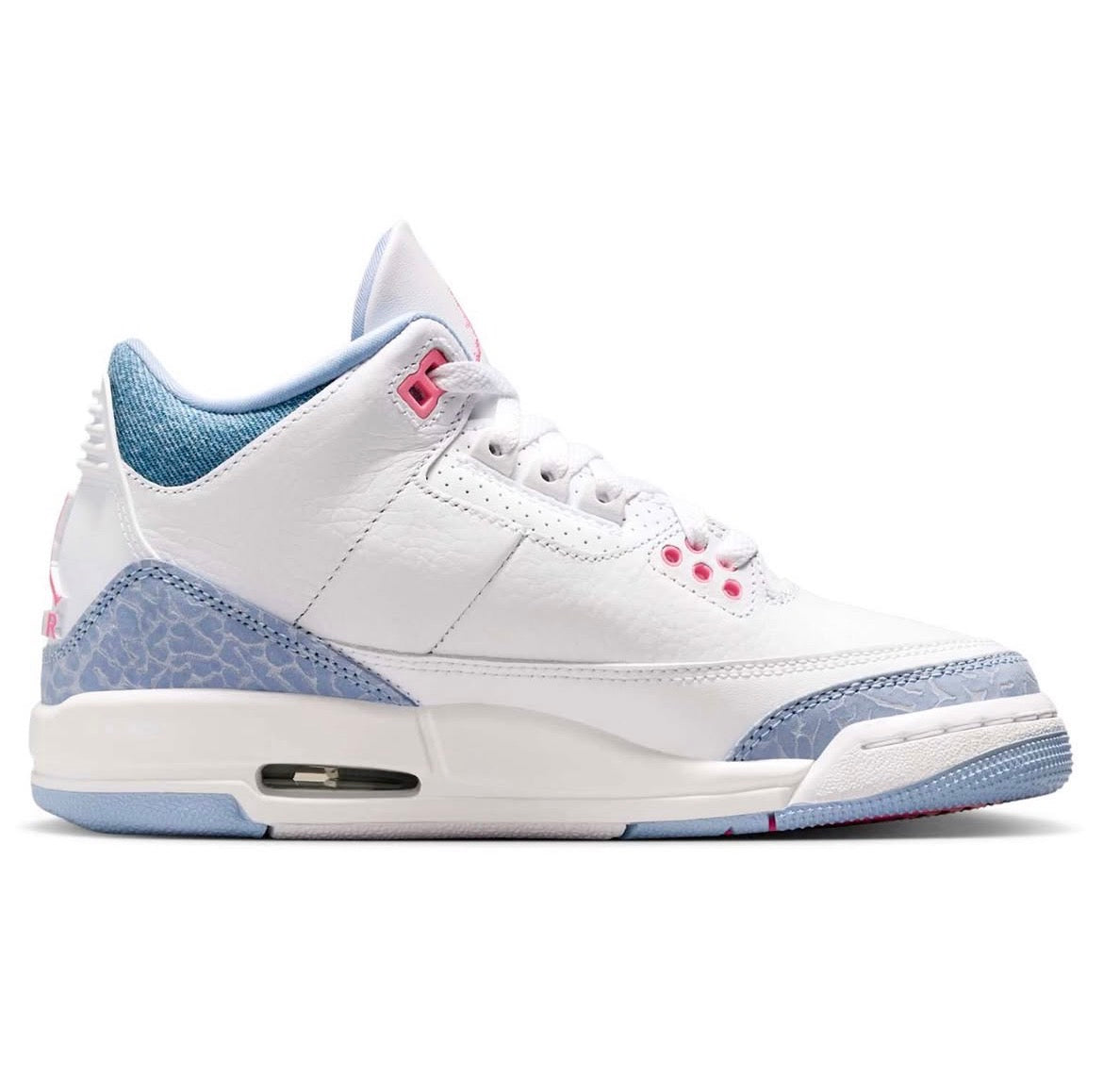 Jordan 3 Retro GS White / Pink Glow - Cobalt Bliss