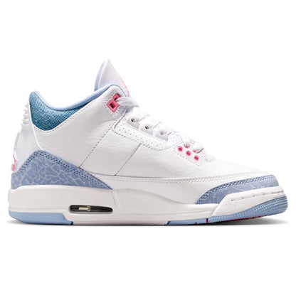 Jordan 3 Retro GS White / Pink Glow - Cobalt Bliss