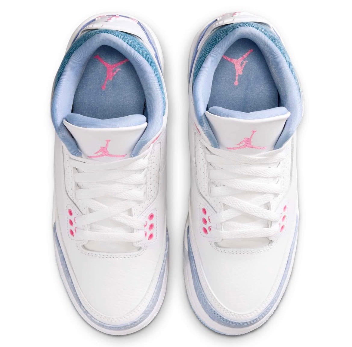 Jordan 3 Retro GS White / Pink Glow - Cobalt Bliss