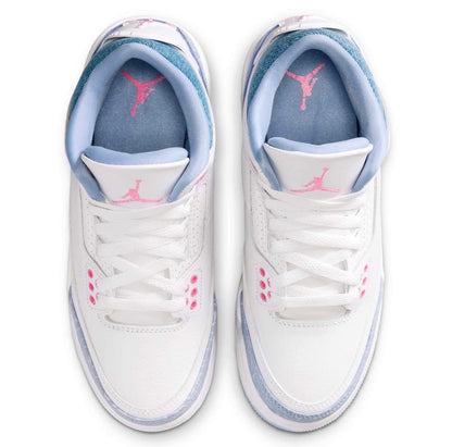 Jordan 3 Retro GS White / Pink Glow - Cobalt Bliss