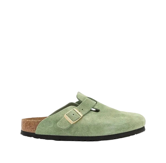Birkenstock mules en daim à boucle verte