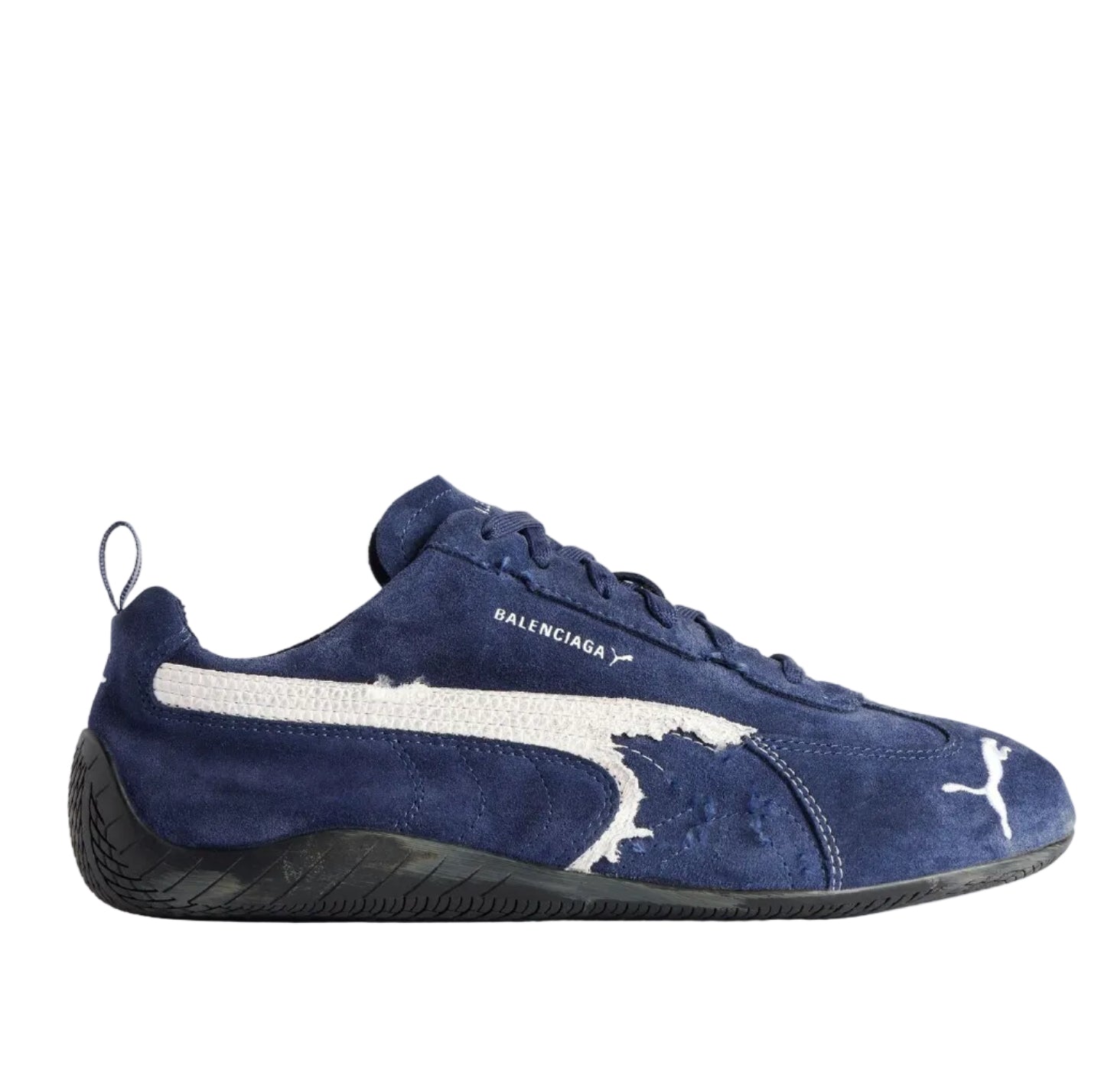 SPEEDCAT EN SUÈDE BALENCIAGA EN BLEU MARINE/BLANC/NOIR