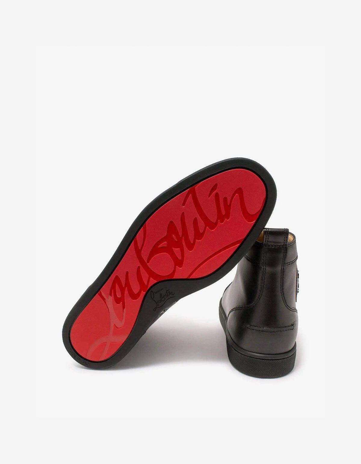 CHRISTIAN LOUBOUTIN LOUIS FLAT CALF BLACK HIGH TOP TRAINERS
