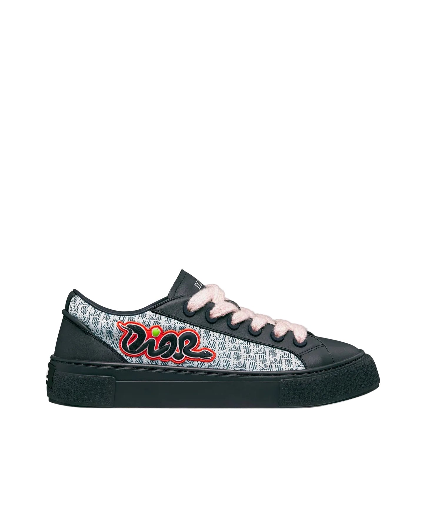 Dior x Kaws - B33 en cuir de veau et toile Dior Oblique bleu marine/bleu/blanc