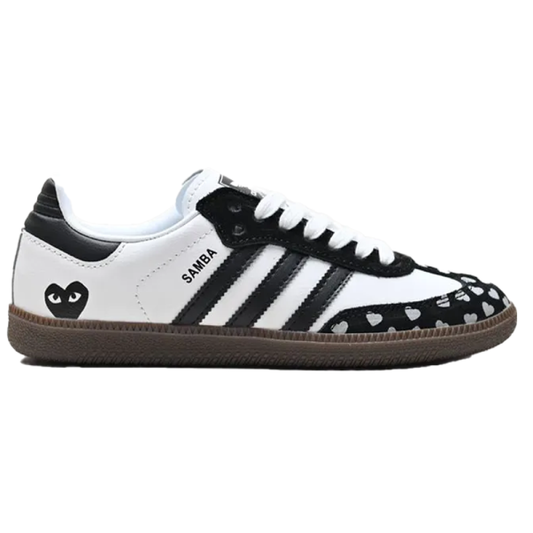 Adidas Samba Heart Print Unisex Shoes Black & White