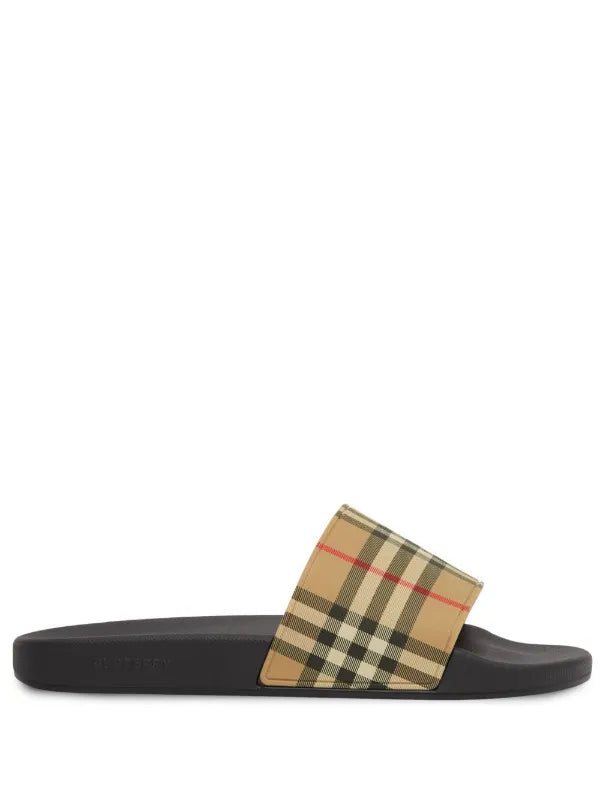 Burberry claquettes à bout ouvert à motif à carreaux