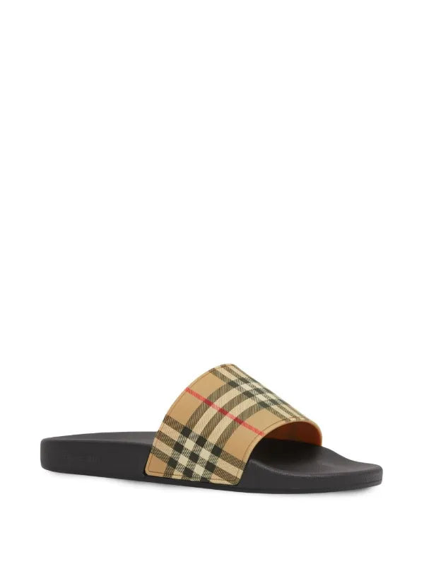 Burberry claquettes à bout ouvert à motif à carreaux