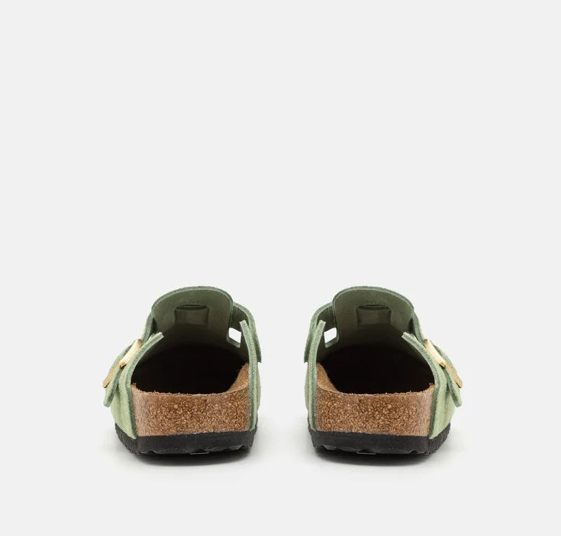 Birkenstock mules en daim à boucle verte