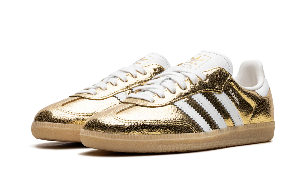 Adidas Samba OG Gold Metallic Cracked Leather